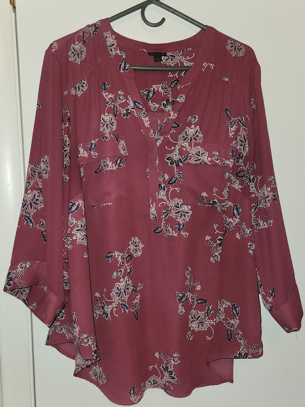 Torrid Floral Blouse in Dark Mauve 3x